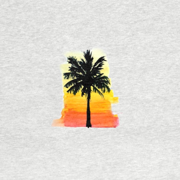 Palm Tree Sunset Silhouette by peachesinthewild